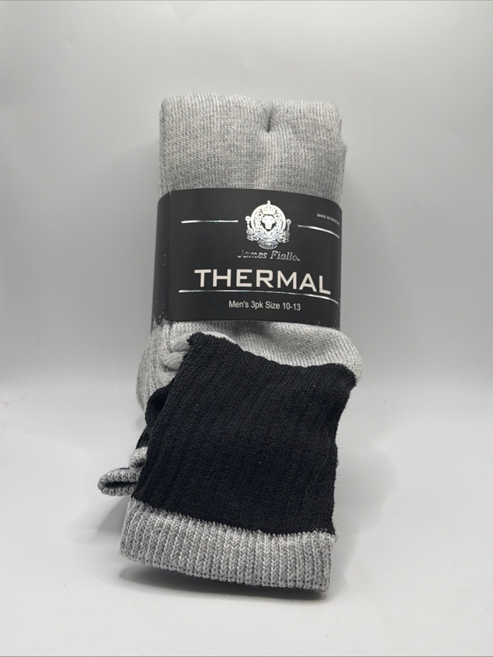 Thermal Men's 3-Pack Crew Socks - Gray & Black